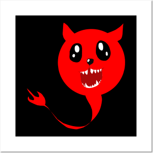 Cute red devil dog Posters and Art